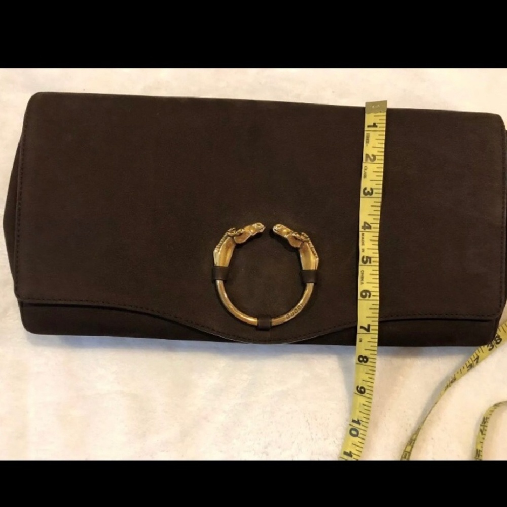 Authentic GUCCI nubuck ribot horse clutch NWOT - Picture 4 of 11